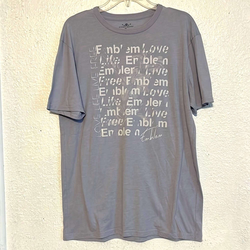 Emblem Apparel light, blue T-shirt, size extra large